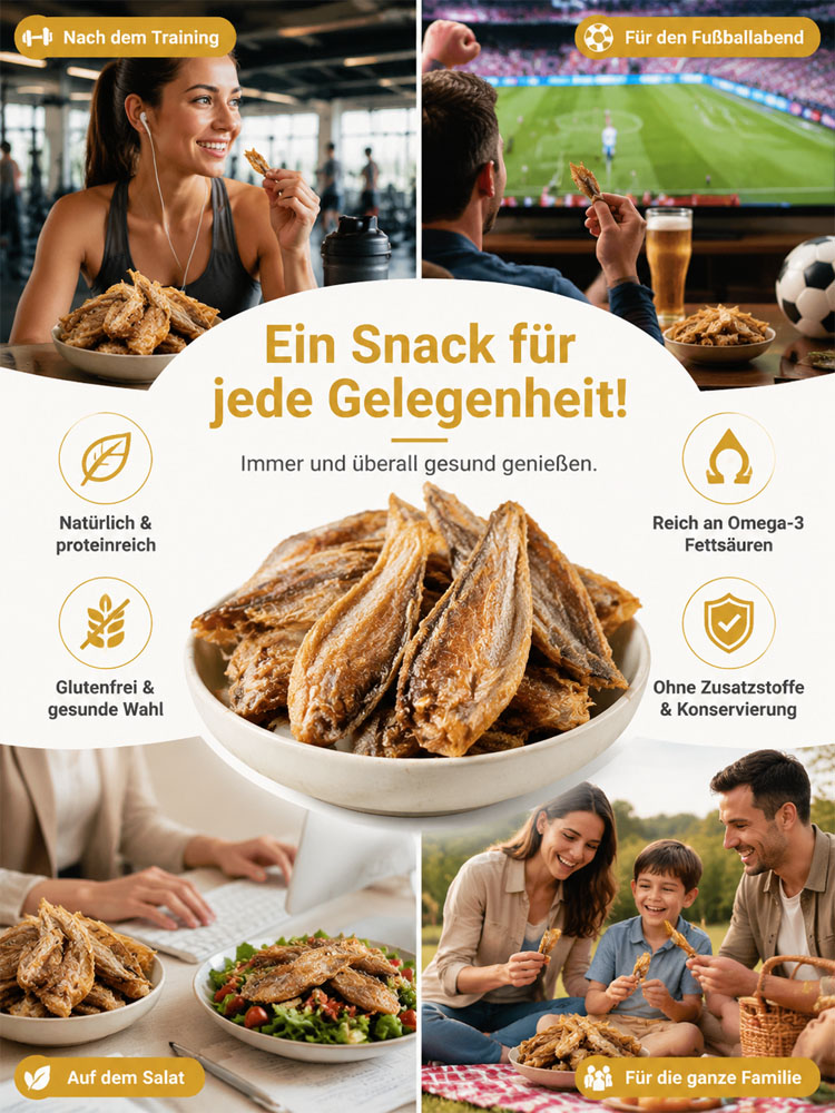 【Snack ohne Reue】Handentgrätete Wildfisch-Snacks|7x Protein・Low Fat|0 Zusätze・Fitness-Snack✨