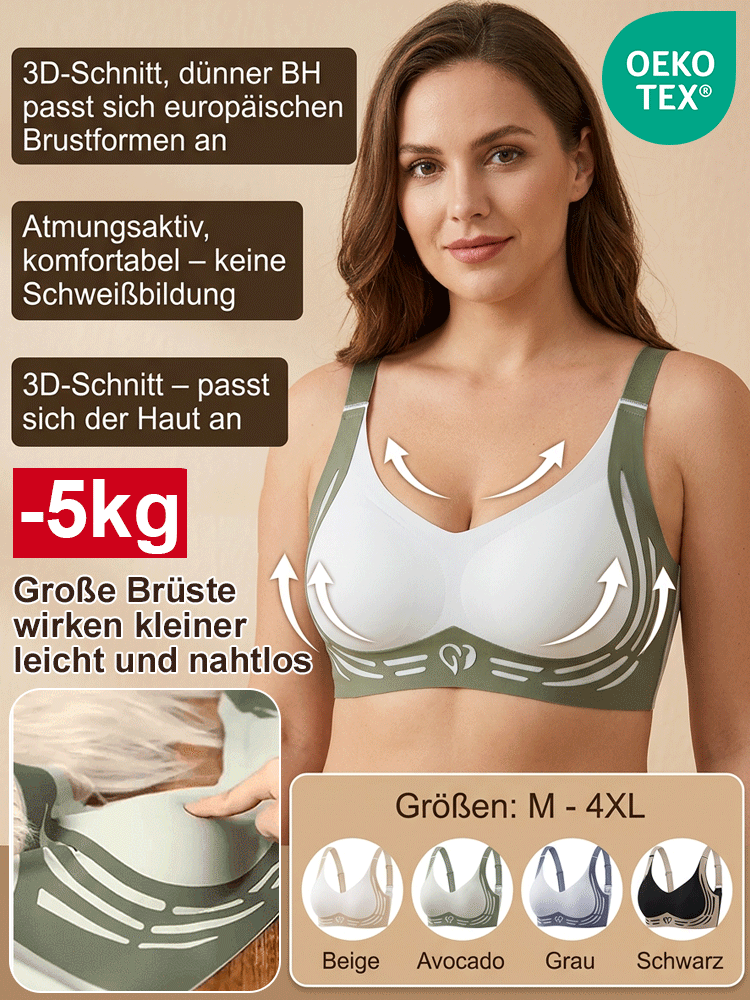 -[10kg optisch schlanker] 3D Kontrast-BH ohne Bügel 💖 | 2 Cups kleiner | Anti-Hänge-Effekt | Nahtlos unsichtbar | Atmungsaktiv 🌸
