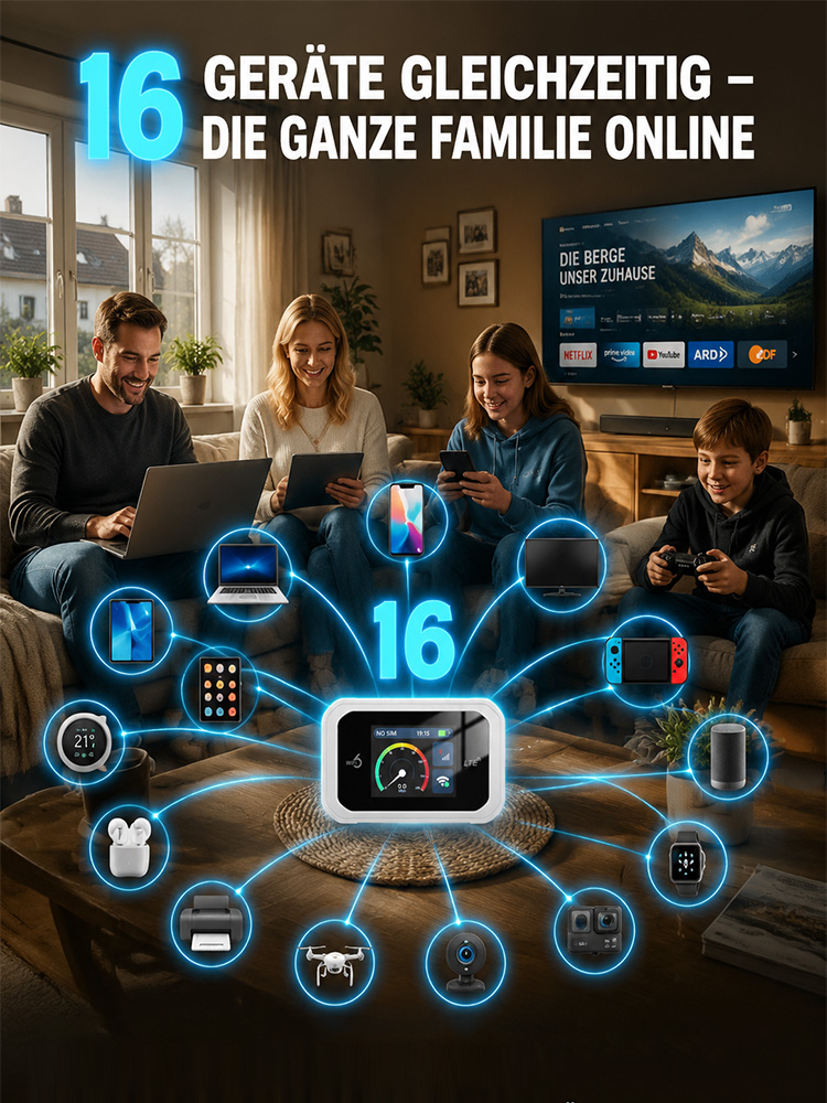 【Volle Rückerstattung bei Unwirksamkeit】Mobiler WiFi 6 Router: 500 Mbps Highspeed ohne SIM-Karte – Weltweit in 600+ Netzen sicher surfen