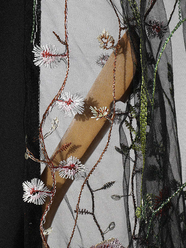 Fashion-Forward Men's Embroidered See-Through Kimono