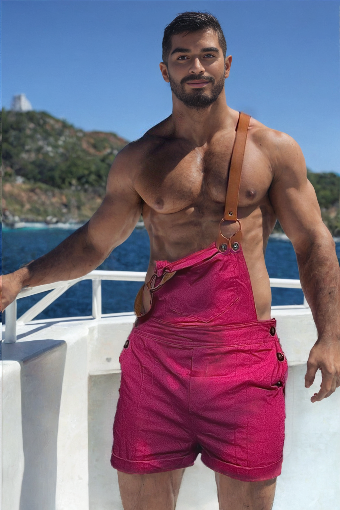 Pink Velvet Slim Fit Overall Shorts for a Sweet and Stylish Look