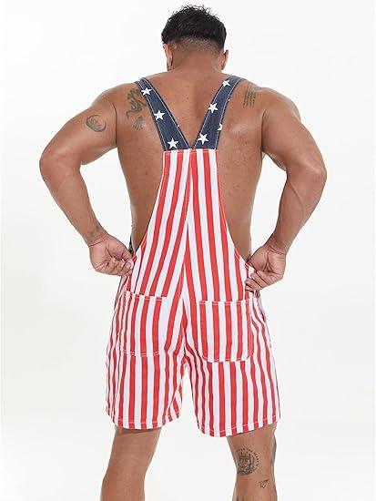 Mysteryglove Patriotic American Flag Overalls