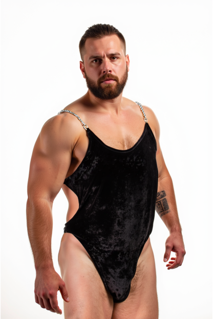 Velvet Chain Harness Bodysuit