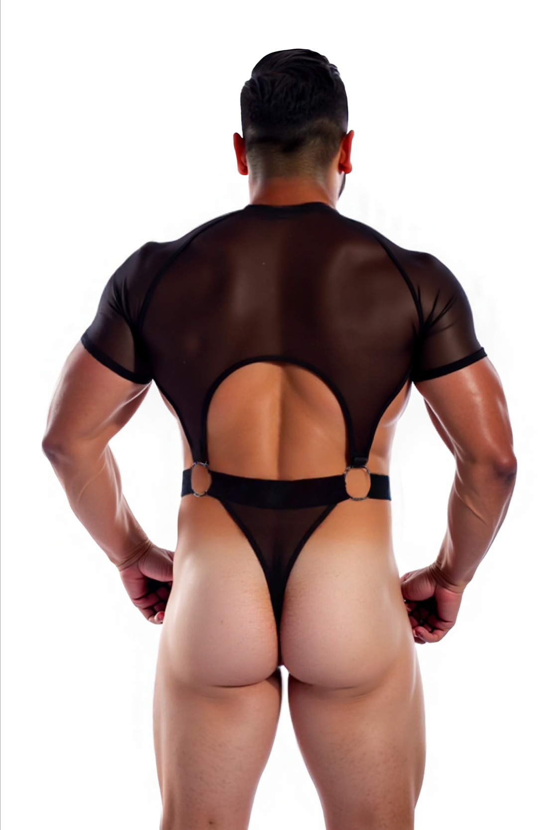 Suspender Short Sleeve G-string Bodysuit