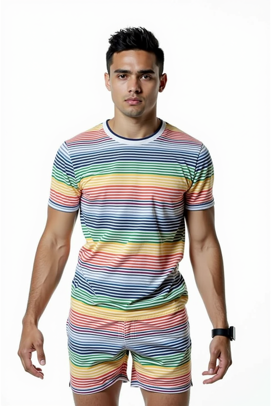 Rainbow Stripe Matching Set