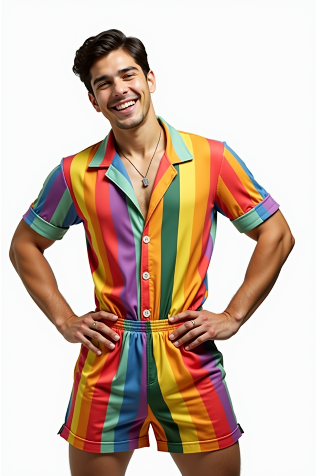 Rainbow Striped Romper