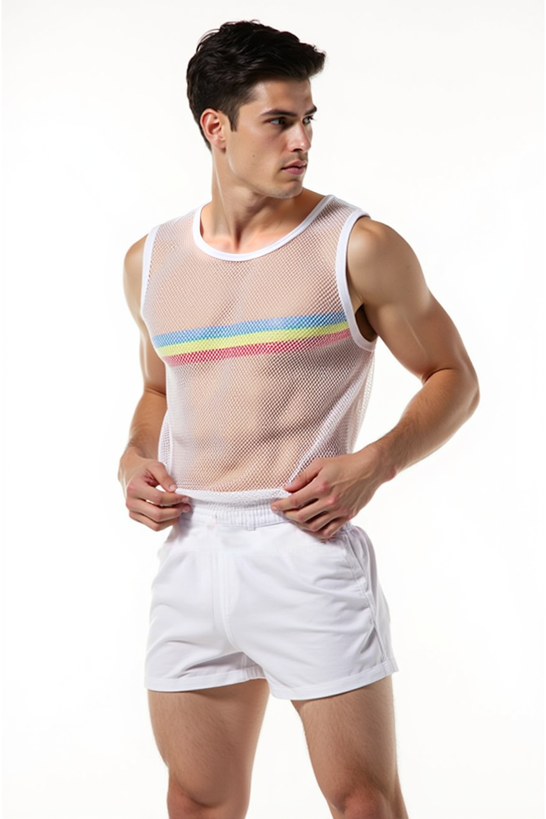 White Mesh Pride vest