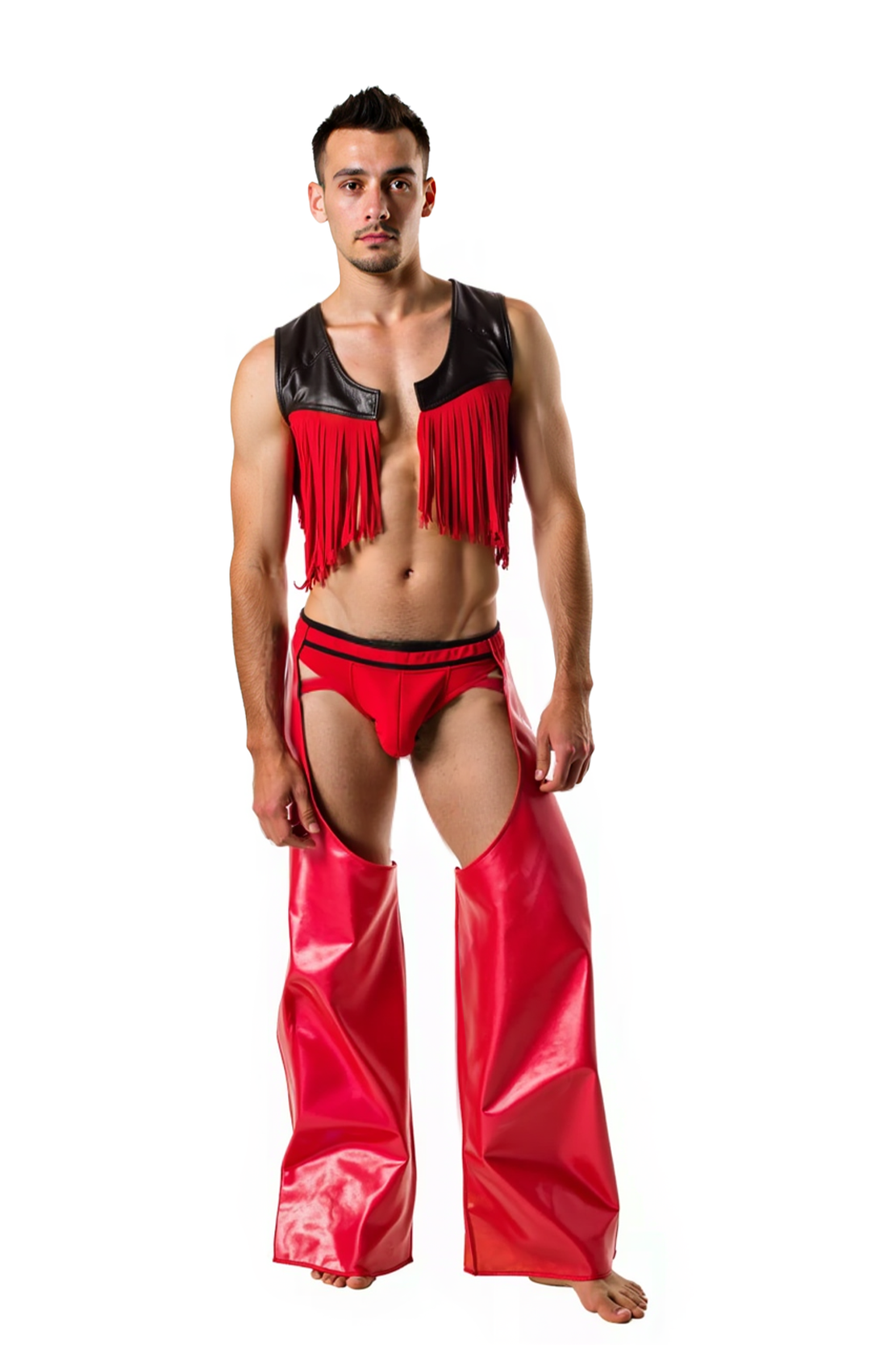 Red Fringe Harness Set