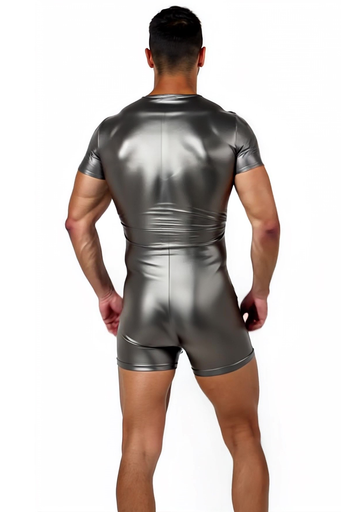 Liquid Zipper Bodysuit Shiny Camo