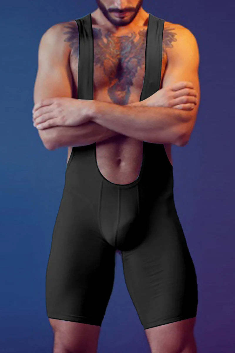 Men's Powder Blue Casual Bodysuit with Stylish Cutouts