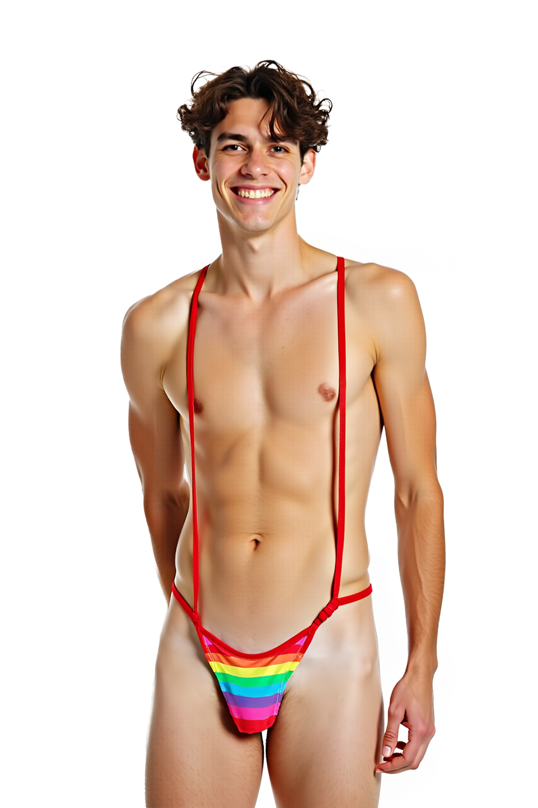 Rainbow Suspender Thong