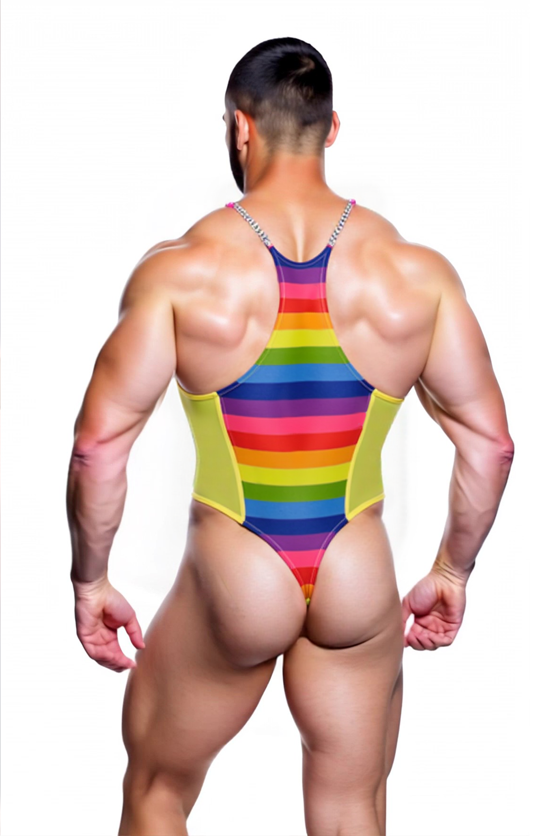 Rainbow Muscle Fit Swimsuit for Men