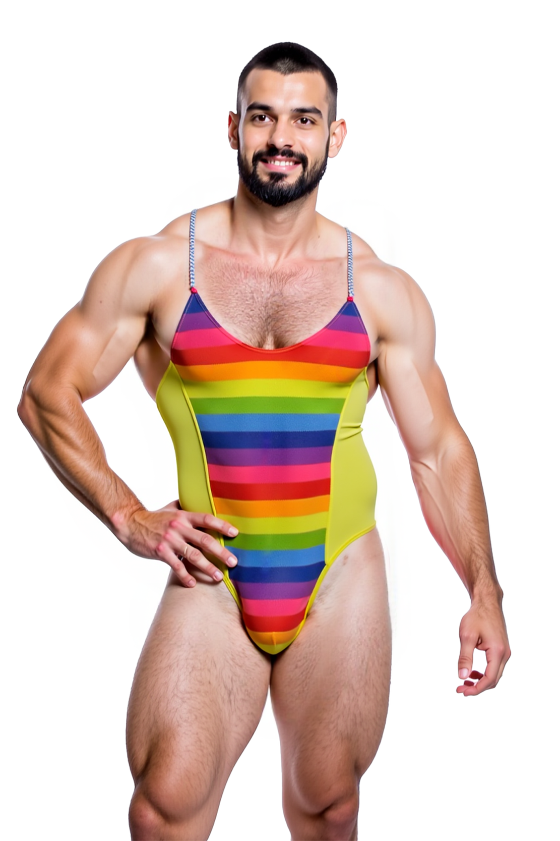 Rainbow Muscle Fit Swimsuit for Men