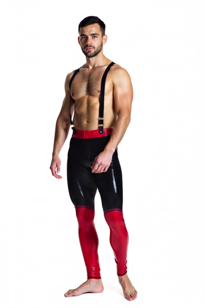 Joylgbt Red & Black Suspender Tights