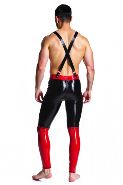 Joylgbt Red & Black Suspender Tights