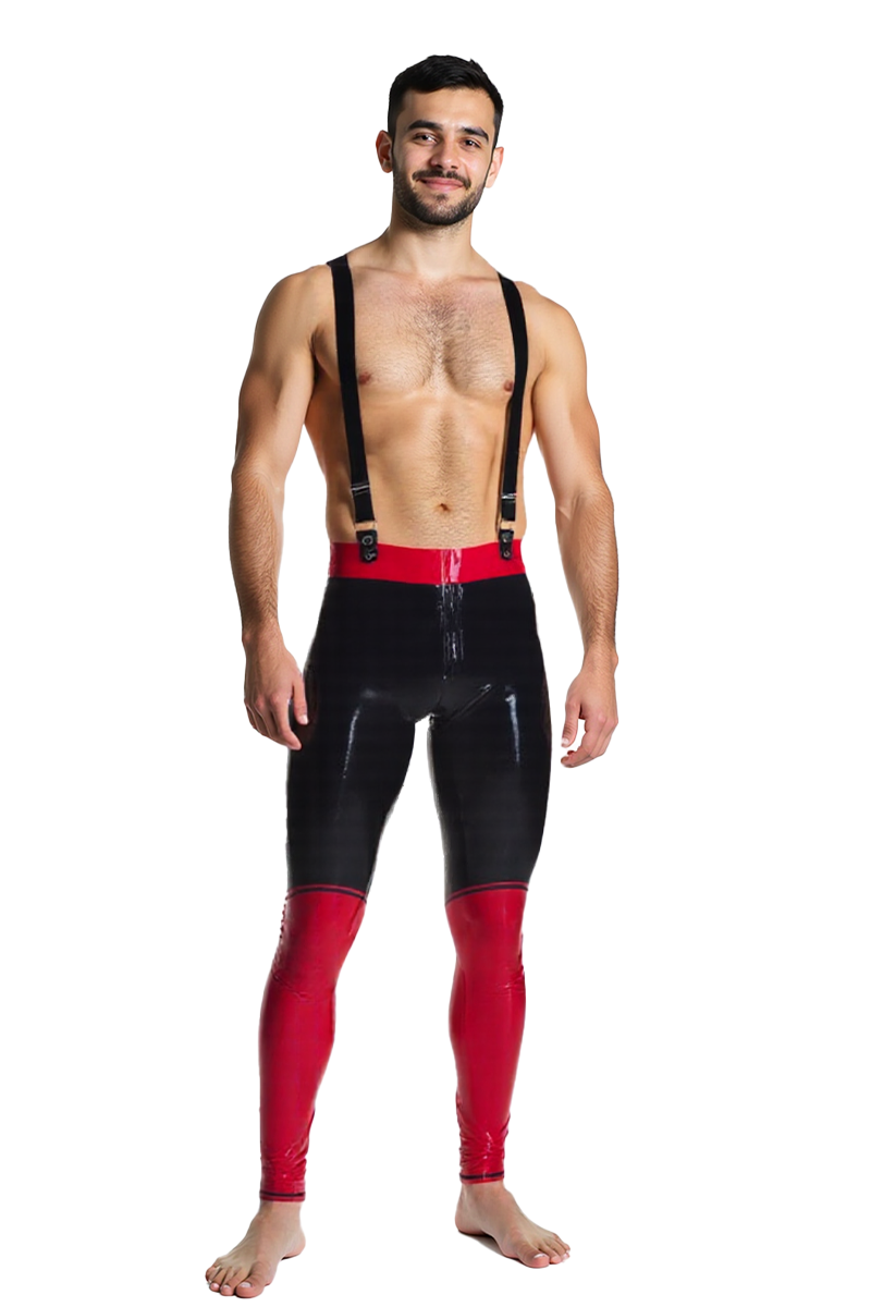 Joylgbt Red & Black Suspender Tights