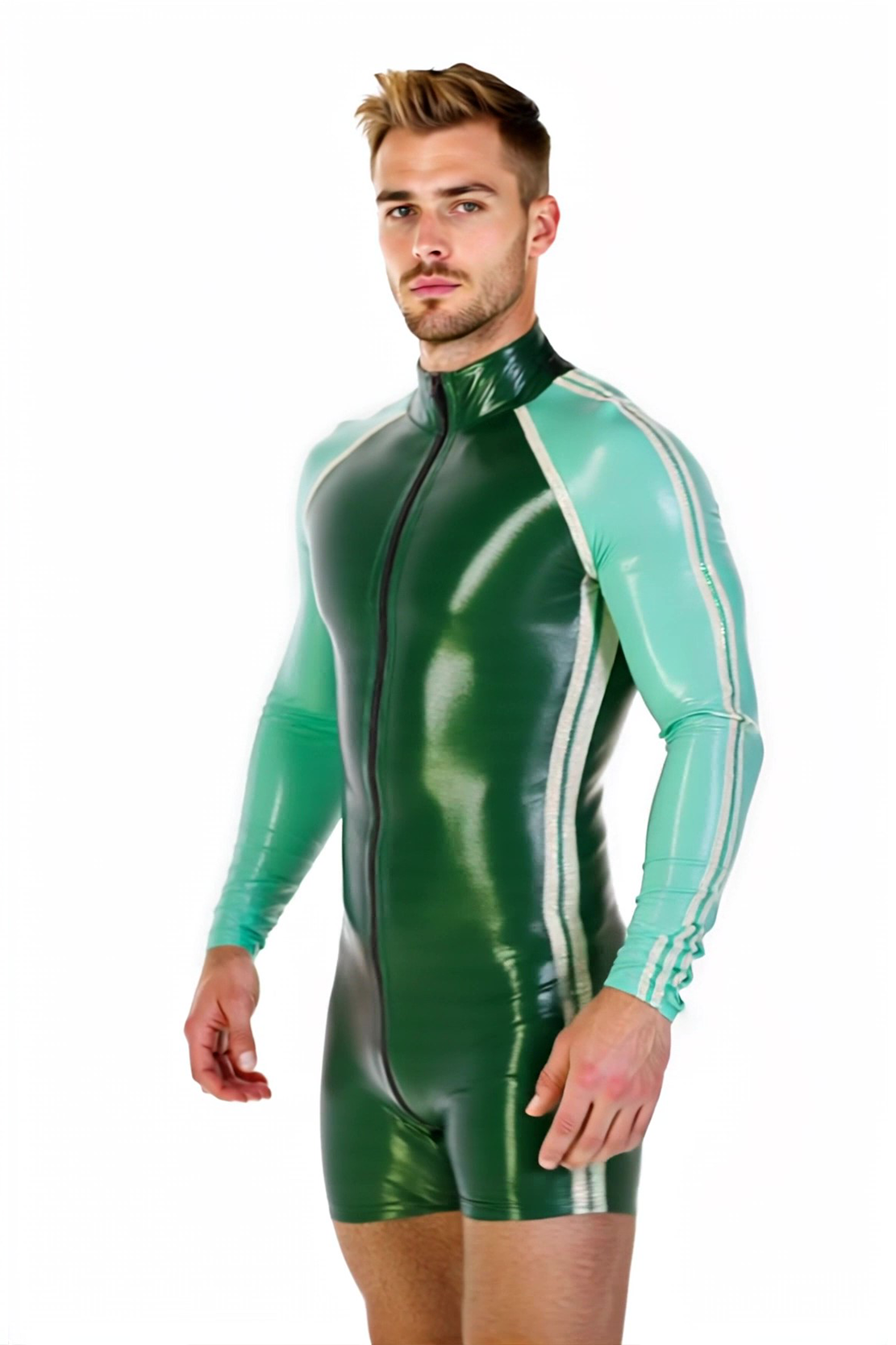 Joylgbt Two-Tone Zip-Up Bodysuit