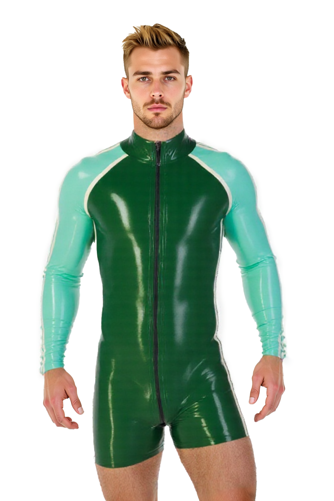 Joylgbt Two-Tone Zip-Up Bodysuit