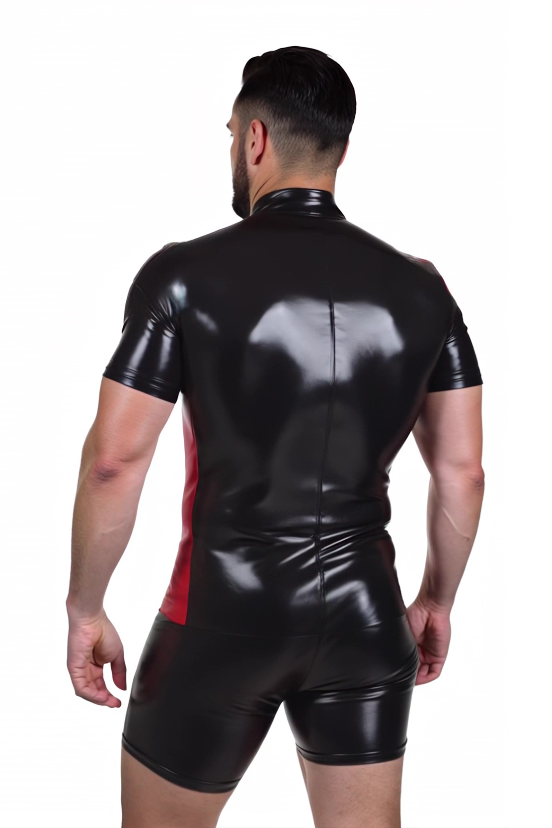 Joylgbt Red & Black Zip-Up Bodysuit
