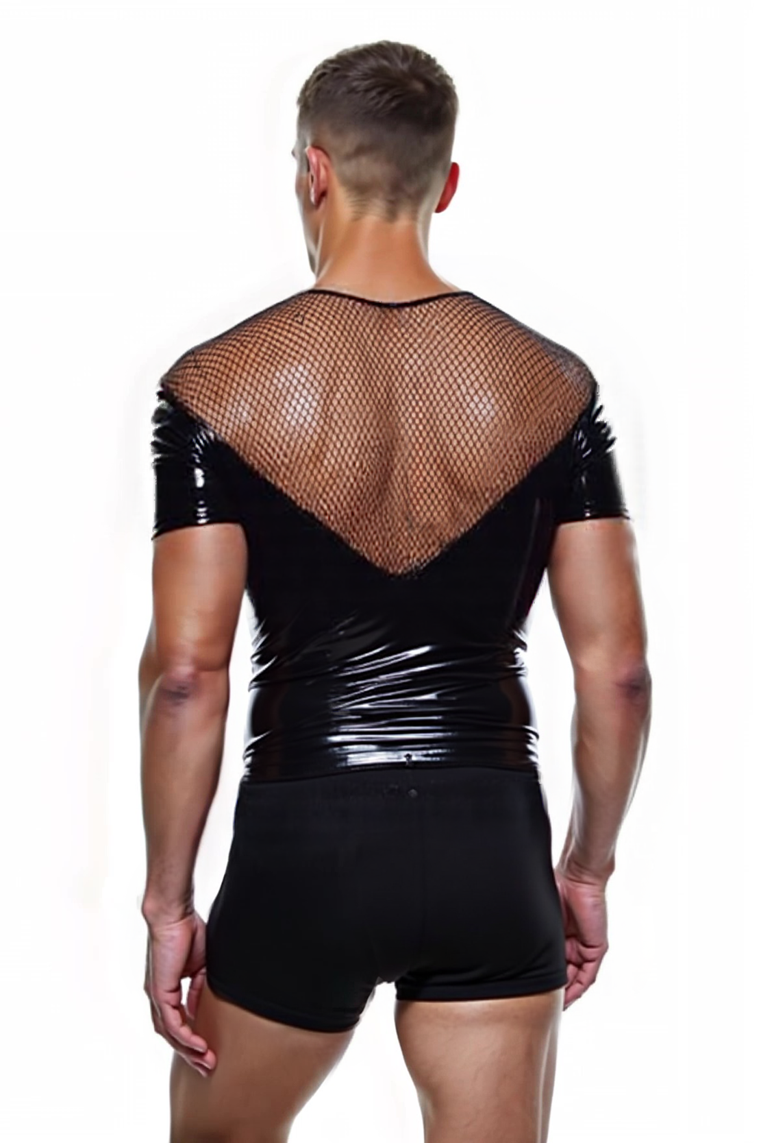 Joylgbt Mesh & Wetlook Zip-Up T-Shirt