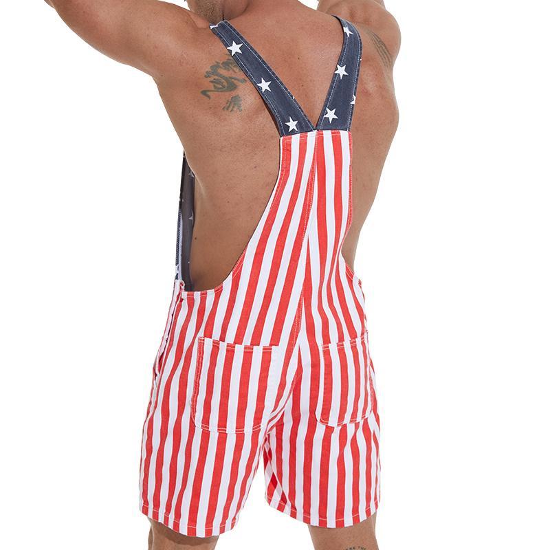 Mysteryglove Patriotic American Flag Overalls