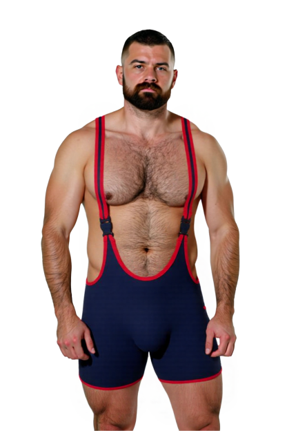 Joylgbt Retro Sport Bodysuit – Men's Stretch Wrestling-Style Overalls