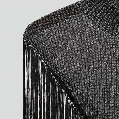 Men's Fringed Glitter Triangle Turtleneck Cape Cloak for Evening Club Party
