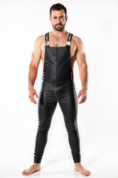JoyLgbt Lawless Moto Leather Overalls in Black