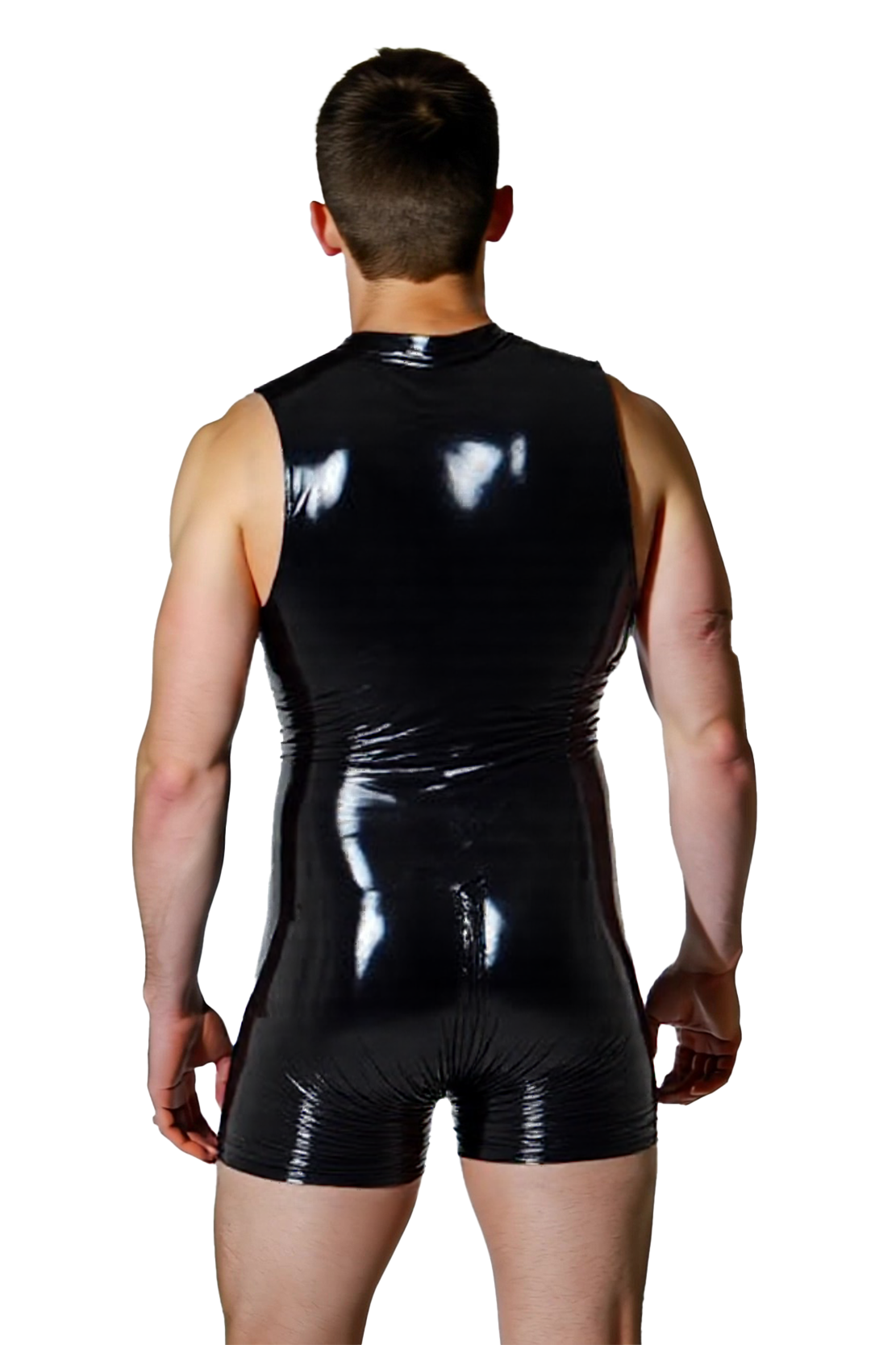 Joylgbt Men's Sleeveless Shiny Bodysuit