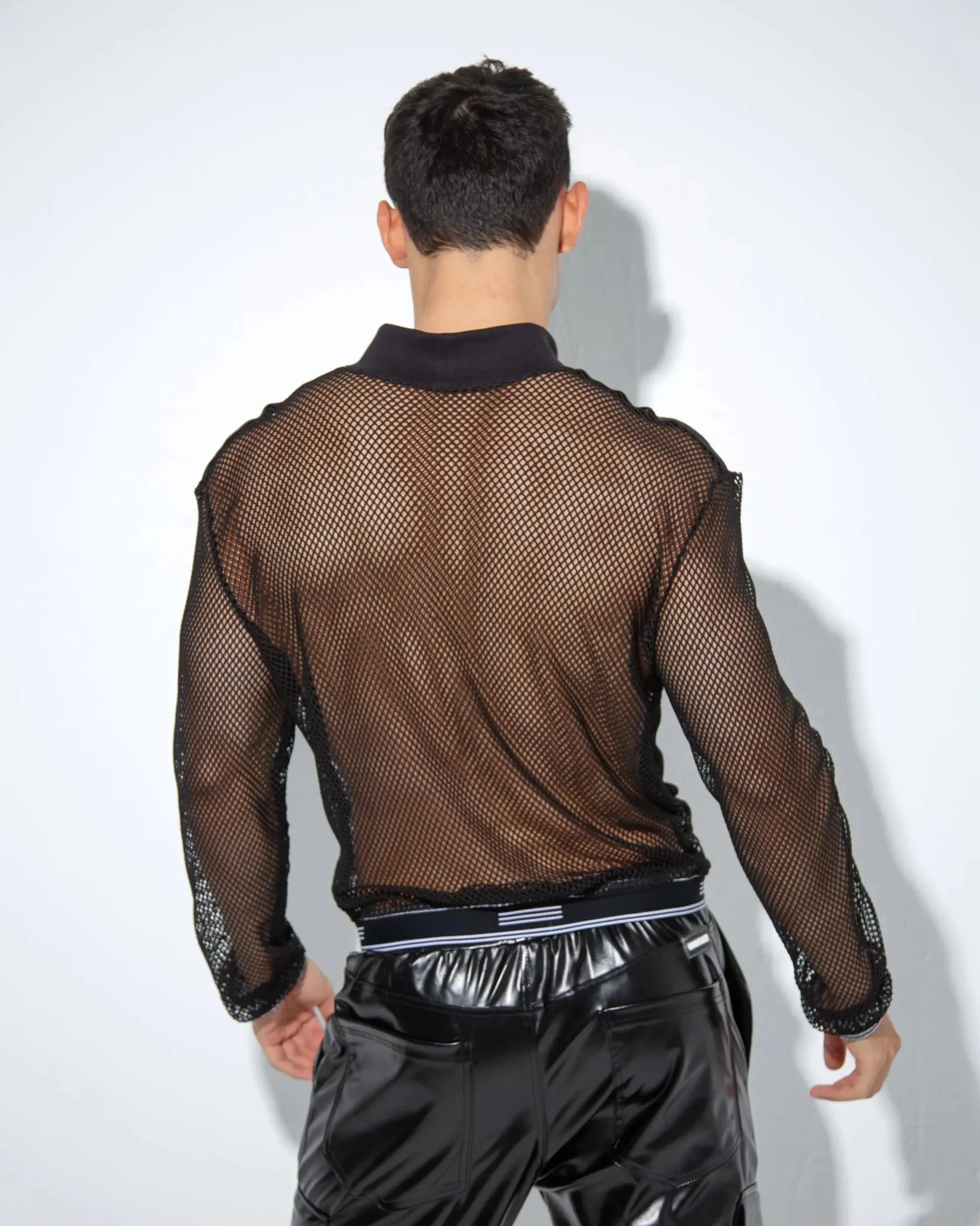 Joylgbt Sheer Mesh Zip-Up Jacket in Black