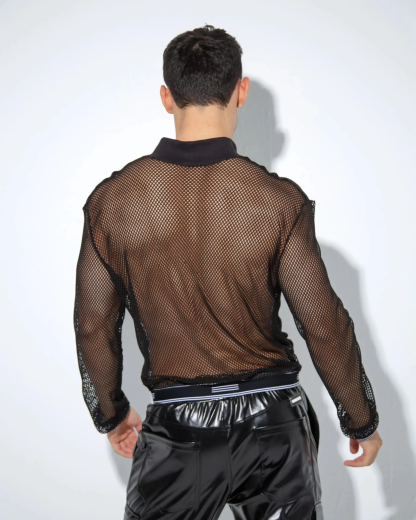 Joylgbt Sheer Mesh Zip-Up Jacket in Black