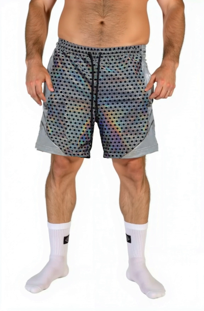 Joylgbt  Men’s Reflective Hexagon Print Shorts