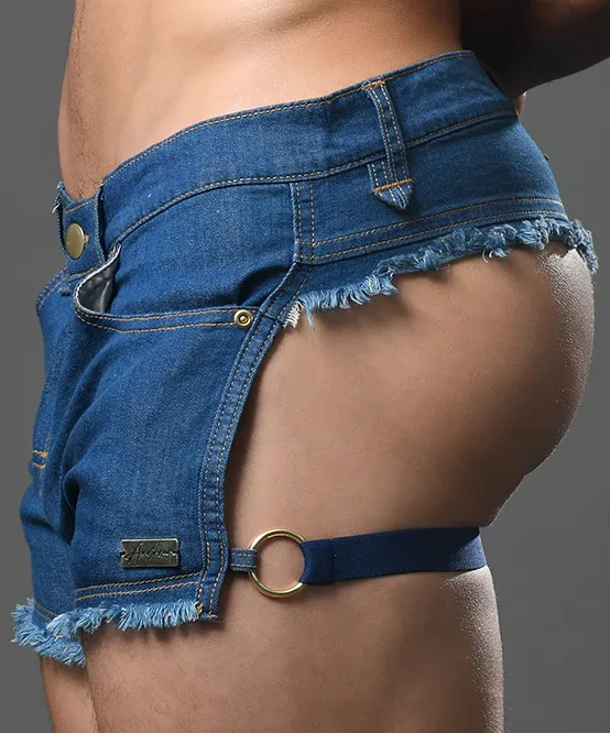 Retro Castro Distressed Exposed-Back Shorts – Bold & Daring Design