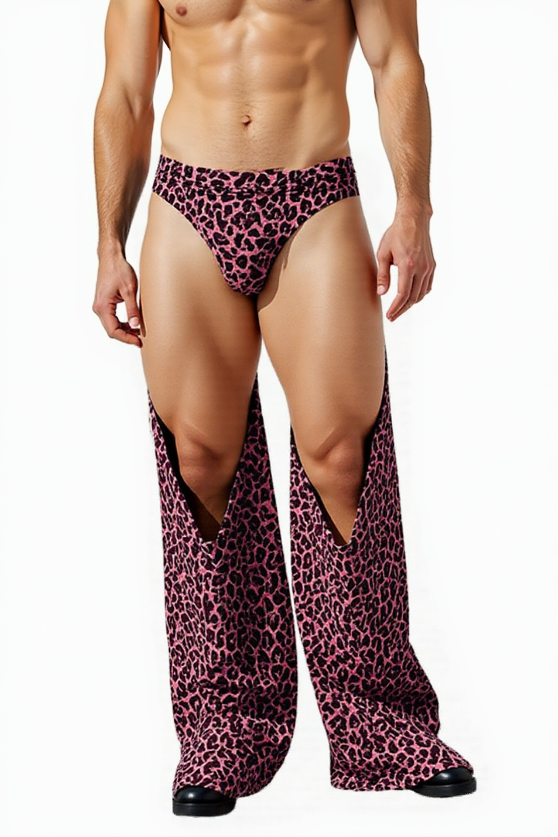 Joylgbt Mysteryglove Leopard Print Cutout Flared Pants - Vibrant and Playful Design