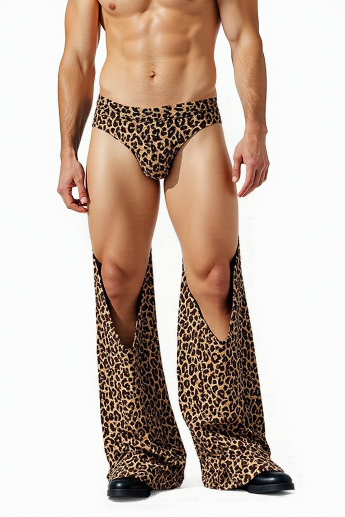 Joylgbt Mysteryglove Leopard Print Cutout Flared Pants - Vibrant and Playful Design