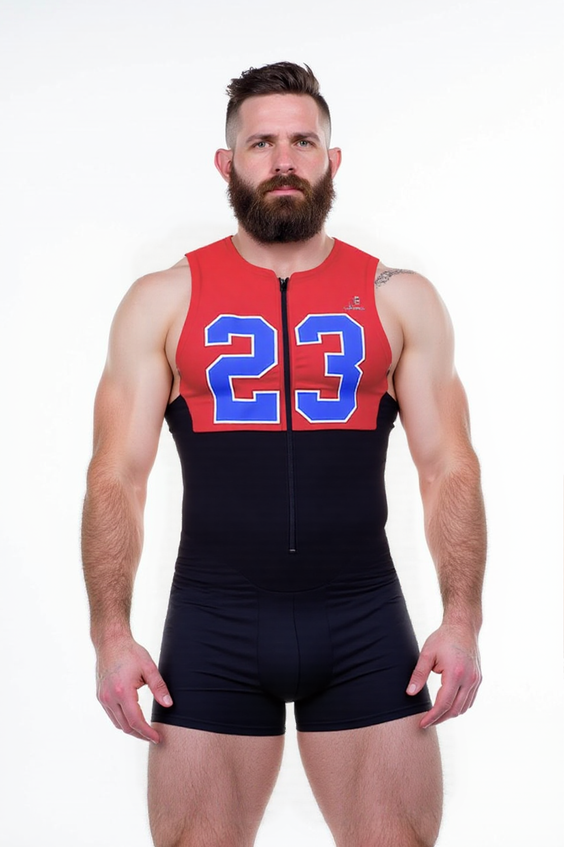 Joylgbt Men's Sporty 23 Zip-Up Bodysuit in Green - Bold & Athletic