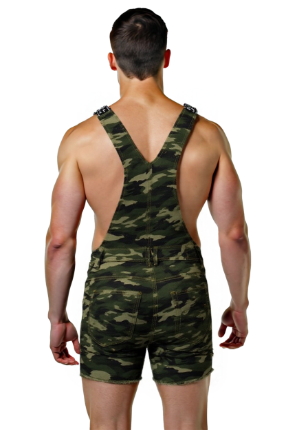 Joylgbt Men’s Camo Short Overalls