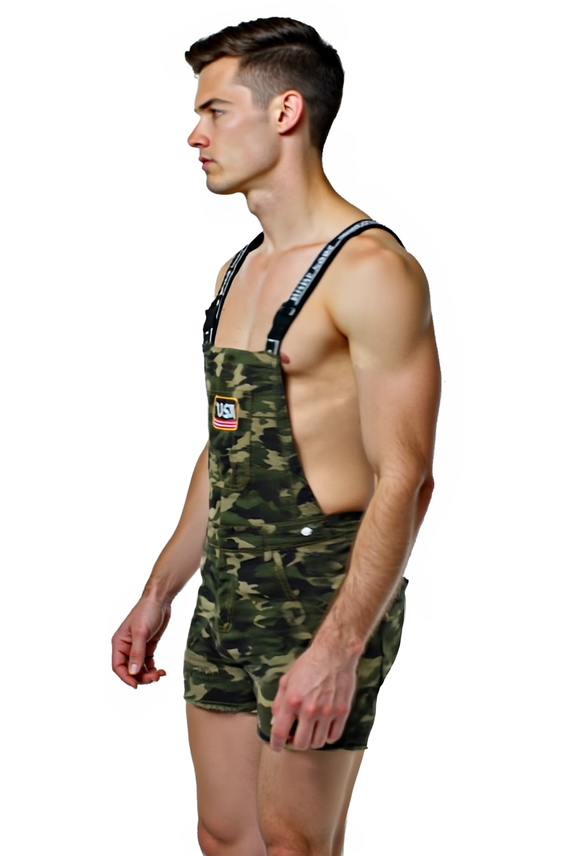 Joylgbt Men’s Camo Short Overalls