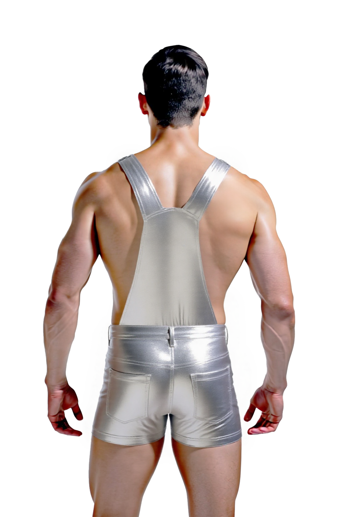 JoyLgbt‘s Dazzling Gold & Silver Metallic Overalls Romper - Stand Out in Radiance