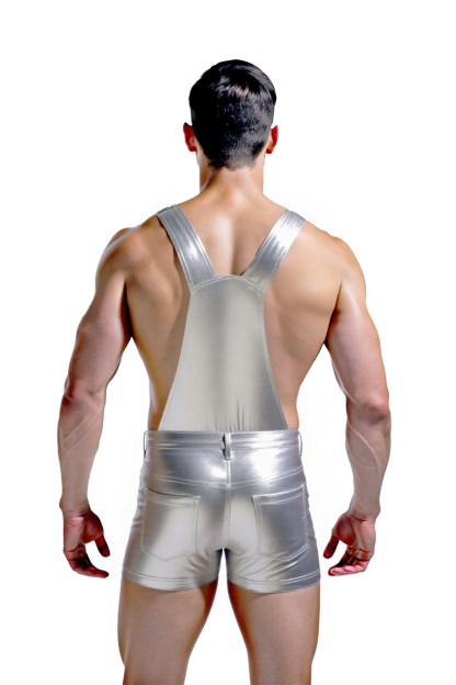 JoyLgbt‘s Dazzling Gold & Silver Metallic Overalls Romper - Stand Out in Radiance