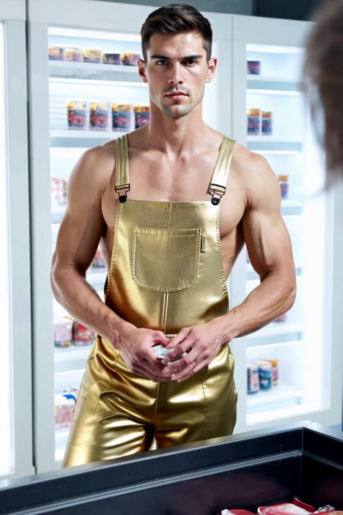 JoyLgbt‘s Dazzling Gold & Silver Metallic Overalls Romper - Stand Out in Radiance