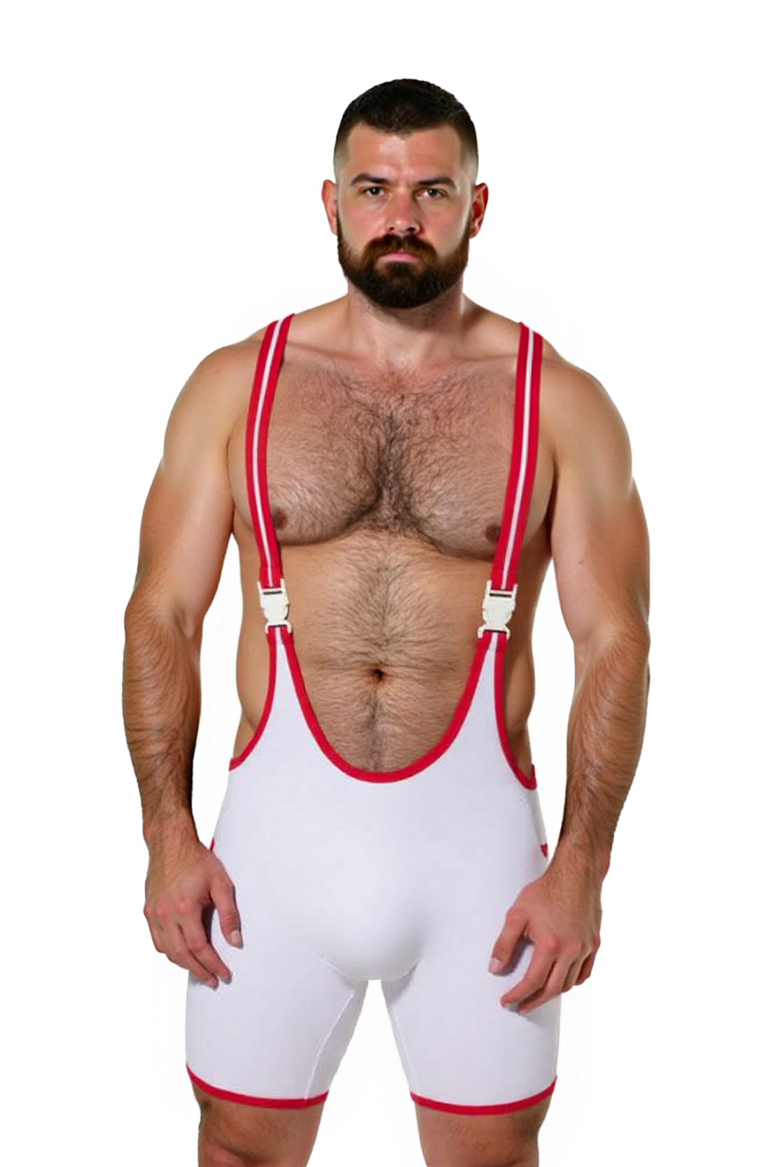 Joylgbt Retro Sport Bodysuit – Men's Stretch Wrestling-Style Overalls