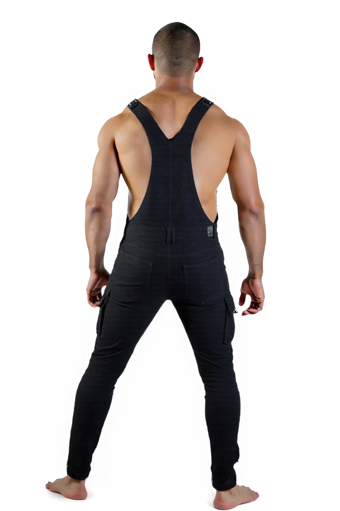 Joylgbt Men's Tactical Stretch Overalls – Sleeveless Slim Fit Cargo Jumpsuit