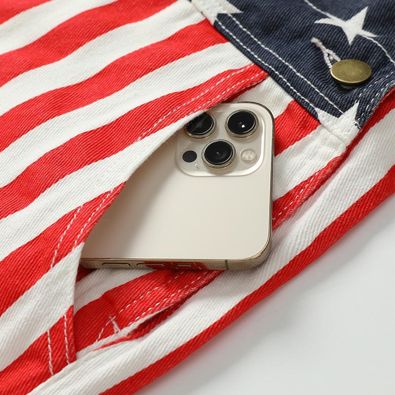 Mysteryglove Patriotic American Flag Overalls