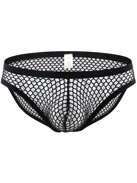 Black Mesh Short Long Sleeve Top Briefs Set