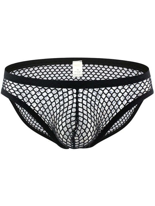 Black Mesh Short Long Sleeve Top Briefs Set
