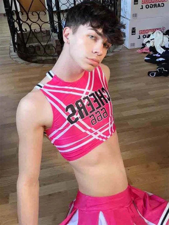 Letter Striped Cheerleading Performance Set