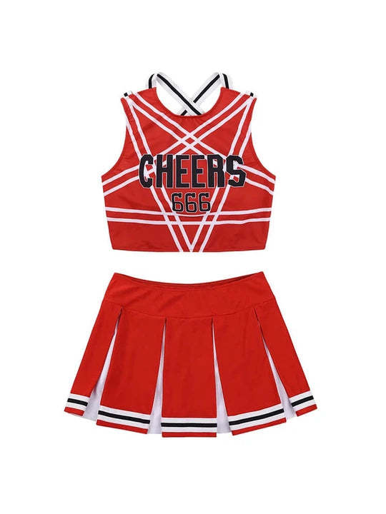 Letter Striped Cheerleading Performance Set