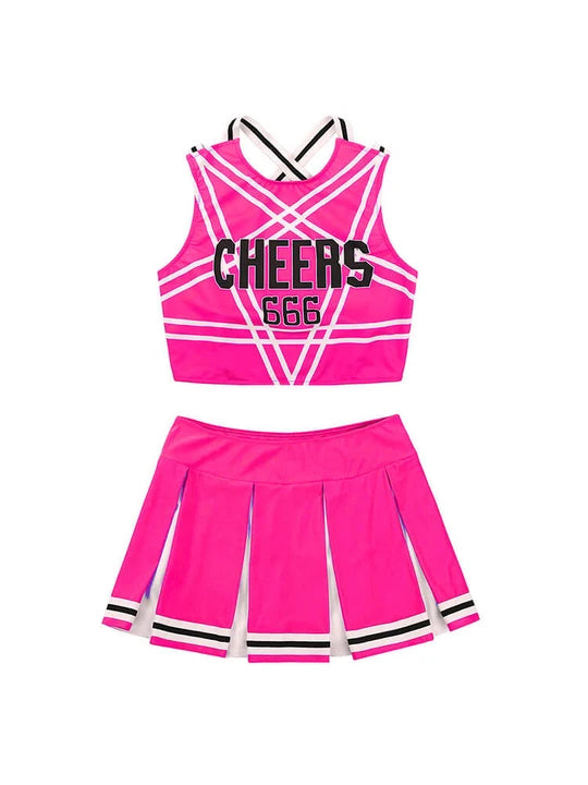 Letter Striped Cheerleading Performance Set