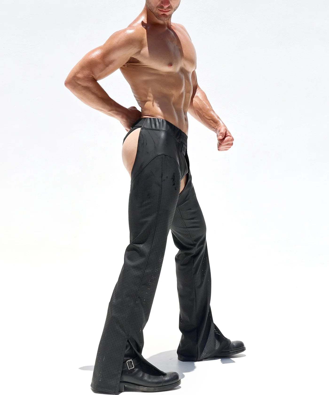 Edgy Black Cut-Out Chaps by Mysteryglove